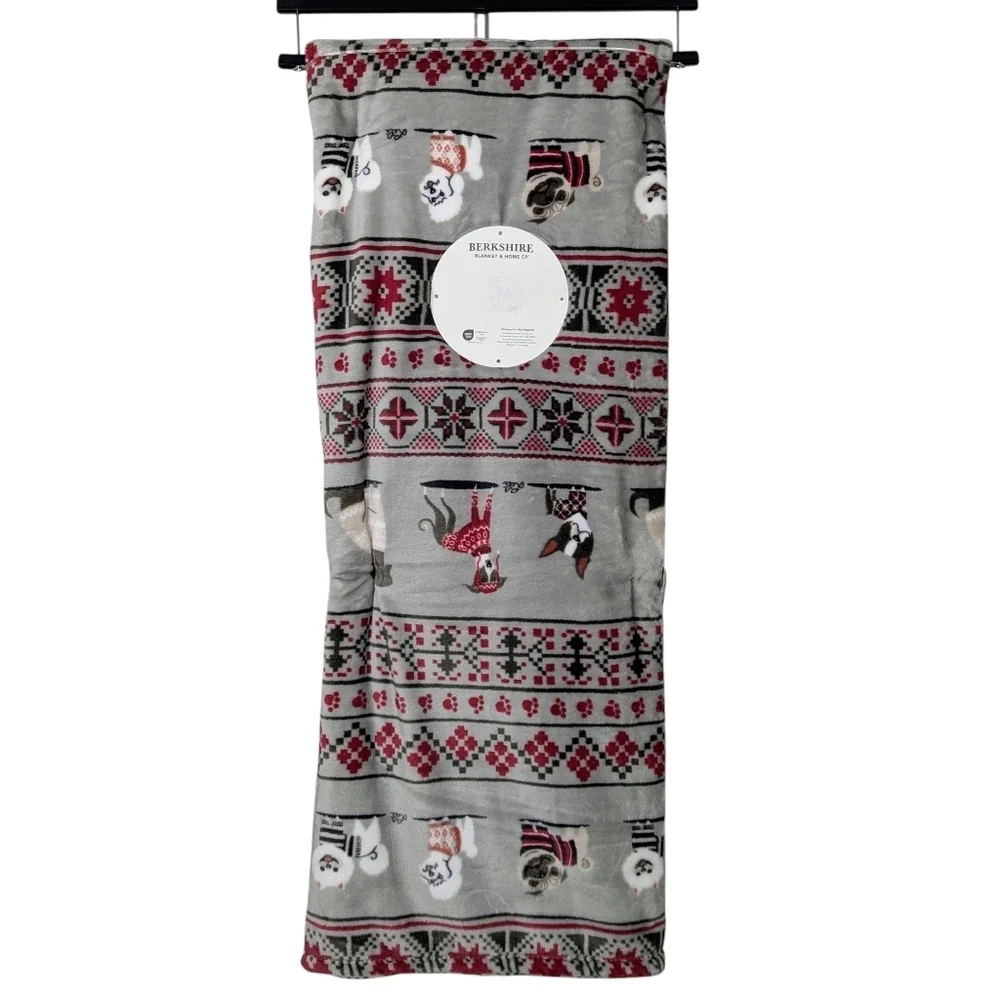 Winter Dog Print Various Breeds Sweaters Plush Throw Blanket 60
